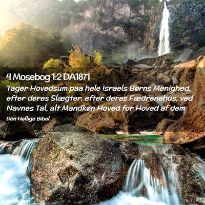 Picture 02 - 4 Mosebog 1:2 DA1871 - Tager Hovedsum paa hele Israels Børns Menighed, - Bible Verse Picture
