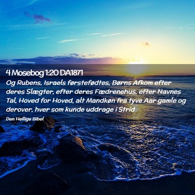 Picture 02 - 4 Mosebog 1:20 DA1871 - Og Rubens, Israels førstefødtes, Børns Afkom - Bible Verse Picture