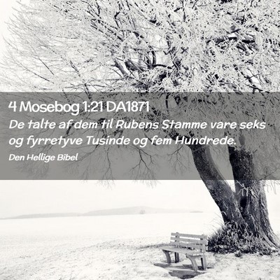 Picture 02 - 4 Mosebog 1:21 DA1871 - De talte af dem til Rubens Stamme vare seks og - Bible Verse Picture