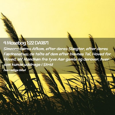 Picture 02 - 4 Mosebog 1:22 DA1871 - Simeons Børns Afkom, efter deres Slægter, efter - Bible Verse Picture