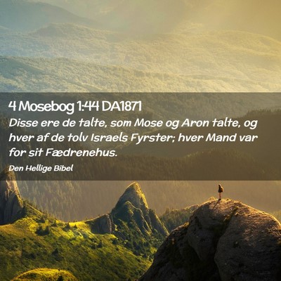 Picture 02 - 4 Mosebog 1:44 DA1871 - Disse ere de talte, som Mose og Aron talte, og - Bible Verse Picture