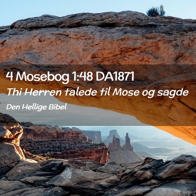 Picture 02 - 4 Mosebog 1:48 DA1871 - Thi Herren talede til Mose og - Bible Verse Picture