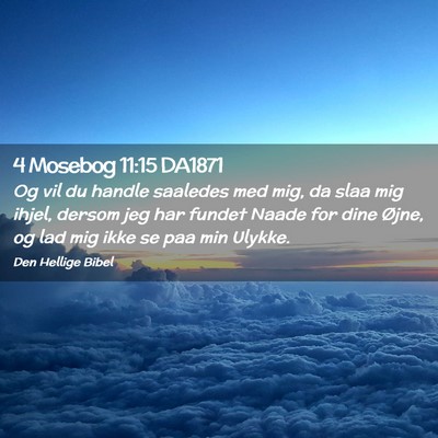 Picture 02 - 4 Mosebog 11:15 DA1871 - Og vil du handle saaledes med mig, da slaa mig - Bible Verse Picture