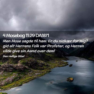 Picture 02 - 4 Mosebog 11:29 DA1871 - Men Mose sagde til ham: Er du nidkær for mig? - Bible Verse Picture