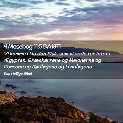 Picture 02 - 4 Mosebog 11:5 DA1871 - Vi komme i Hu den Fisk, som vi aade for intet i - Bible Verse Picture