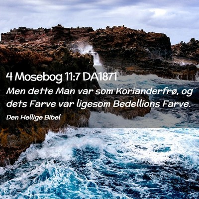 Picture 02 - 4 Mosebog 11:7 DA1871 - Men dette Man var som Korianderfrø, og dets - Bible Verse Picture