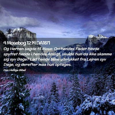 Picture 02 - 4 Mosebog 12:14 DA1871 - Og Herren sagde til Mose: Om hendes Fader havde - Bible Verse Picture