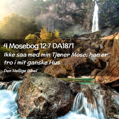 Picture 02 - 4 Mosebog 12:7 DA1871 - Ikke saa med min Tjener Mose; han er tro i mit - Bible Verse Picture