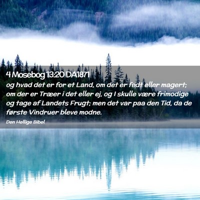 Picture 02 - 4 Mosebog 13:20 DA1871 - og hvad det er for et Land, om det er fedt eller - Bible Verse Picture