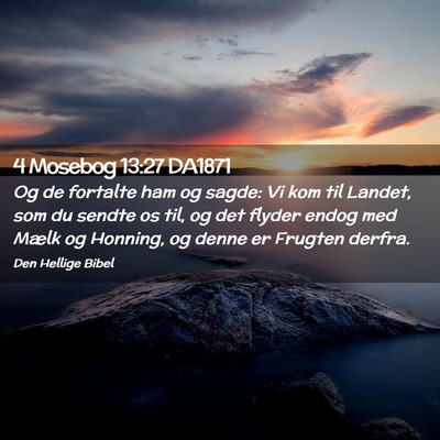 Picture 02 - 4 Mosebog 13:27 DA1871 - Og de fortalte ham og sagde: Vi kom til Landet, - Bible Verse Picture
