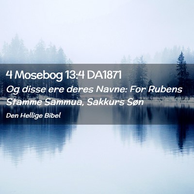 Picture 02 - 4 Mosebog 13:4 DA1871 - Og disse ere deres Navne: For Rubens Stamme - Bible Verse Picture