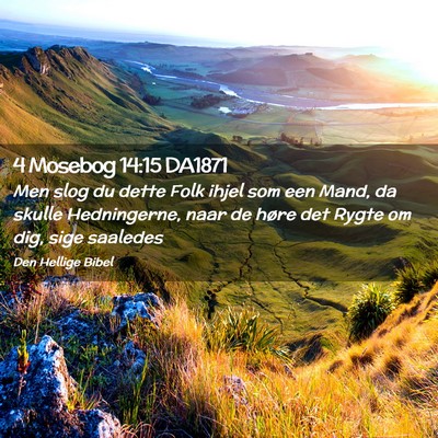 Picture 02 - 4 Mosebog 14:15 DA1871 - Men slog du dette Folk ihjel som een Mand, da - Bible Verse Picture