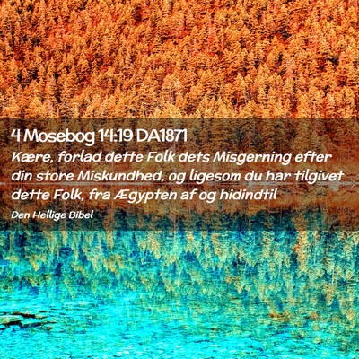Picture 02 - 4 Mosebog 14:19 DA1871 - Kære, forlad dette Folk dets Misgerning efter - Bible Verse Picture