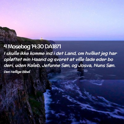 Picture 02 - 4 Mosebog 14:30 DA1871 - I skulle ikke komme ind i det Land, om hvilket - Bible Verse Picture