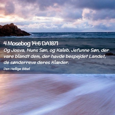 Picture 02 - 4 Mosebog 14:6 DA1871 - Og Josva, Nuns Søn, og Kaleb, Jefunne Søn, der - Bible Verse Picture