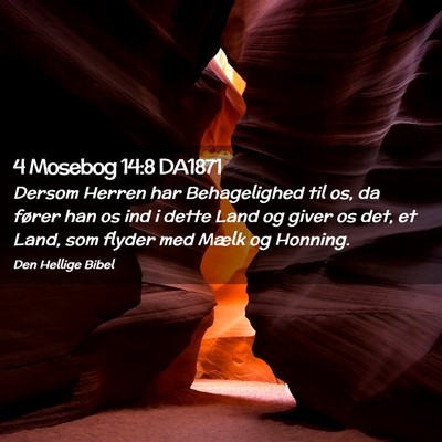 Picture 02 - 4 Mosebog 14:8 DA1871 - Dersom Herren har Behagelighed til os, da fører - Bible Verse Picture