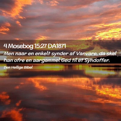 Picture 02 - 4 Mosebog 15:27 DA1871 - Men naar en enkelt synder af Vanvare, da skal han - Bible Verse Picture