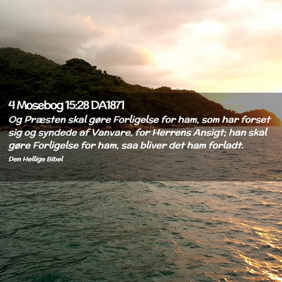 Picture 02 - 4 Mosebog 15:28 DA1871 - Og Præsten skal gøre Forligelse for ham, som - Bible Verse Picture