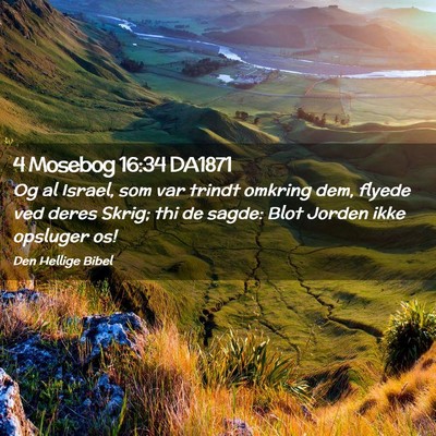 Picture 02 - 4 Mosebog 16:34 DA1871 - Og al Israel, som var trindt omkring dem, flyede - Bible Verse Picture