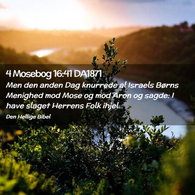 Picture 02 - 4 Mosebog 16:41 DA1871 - Men den anden Dag knurrede al Israels Børns - Bible Verse Picture