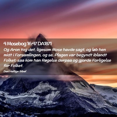 Picture 02 - 4 Mosebog 16:47 DA1871 - Og Aron tog det, ligesom Mose havde sagt, og løb - Bible Verse Picture