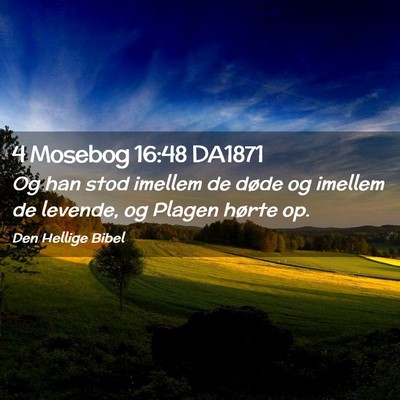 Picture 02 - 4 Mosebog 16:48 DA1871 - Og han stod imellem de døde og imellem de - Bible Verse Picture