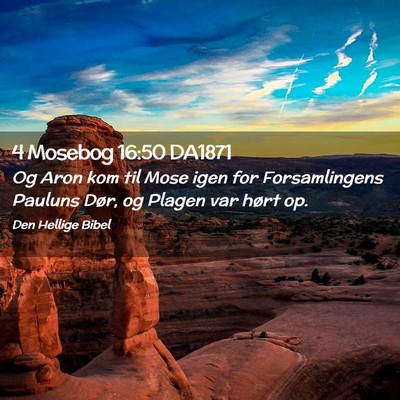 Picture 02 - 4 Mosebog 16:50 DA1871 - Og Aron kom til Mose igen for Forsamlingens - Bible Verse Picture