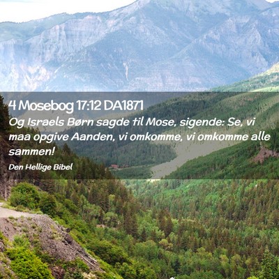 Picture 02 - 4 Mosebog 17:12 DA1871 - Og Israels Børn sagde til Mose, sigende: Se, vi - Bible Verse Picture
