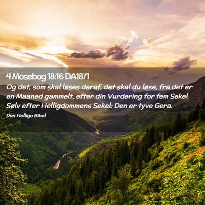 Picture 02 - 4 Mosebog 18:16 DA1871 - Og det, som skal løses deraf, det skal du løse, - Bible Verse Picture