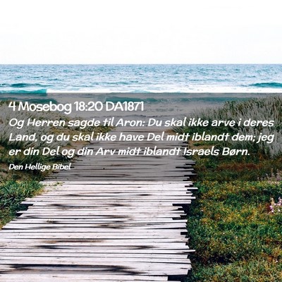 Picture 02 - 4 Mosebog 18:20 DA1871 - Og Herren sagde til Aron: Du skal ikke arve i - Bible Verse Picture