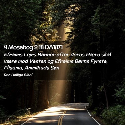 Picture 02 - 4 Mosebog 2:18 DA1871 - Efraims Lejrs Banner efter deres Hære skal være - Bible Verse Picture