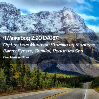 Picture 02 - 4 Mosebog 2:20 DA1871 - Og hos ham Manasse Stamme og Manasse Børns - Bible Verse Picture
