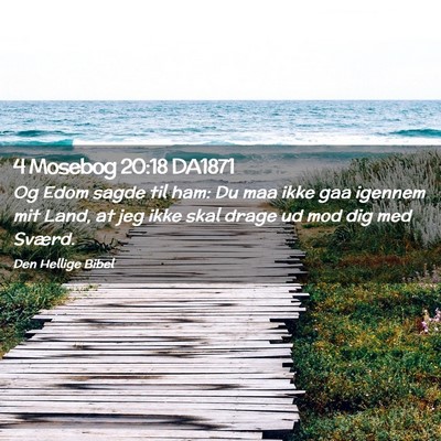 Picture 02 - 4 Mosebog 20:18 DA1871 - Og Edom sagde til ham: Du maa ikke gaa igennem - Bible Verse Picture