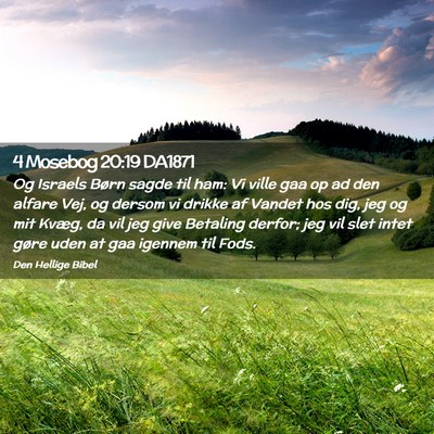Picture 02 - 4 Mosebog 20:19 DA1871 - Og Israels Børn sagde til ham: Vi ville gaa op - Bible Verse Picture