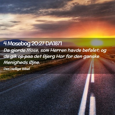 Picture 02 - 4 Mosebog 20:27 DA1871 - Da gjorde Mose, som Herren havde befalet; og de - Bible Verse Picture