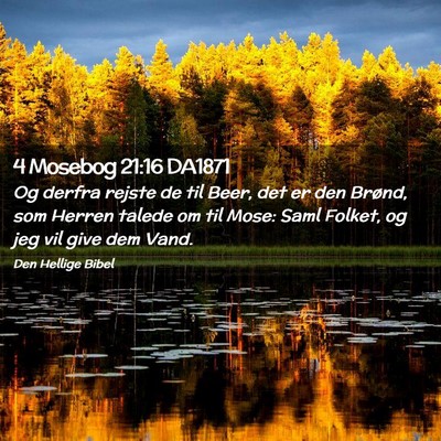 Picture 02 - 4 Mosebog 21:16 DA1871 - Og derfra rejste de til Beer, det er den Brønd, - Bible Verse Picture