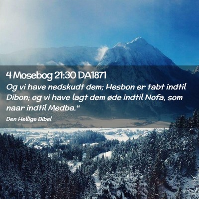 Picture 02 - 4 Mosebog 21:30 DA1871 - Og vi have nedskudt dem; Hesbon er tabt indtil - Bible Verse Picture