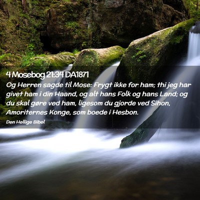 Picture 02 - 4 Mosebog 21:34 DA1871 - Og Herren sagde til Mose: Frygt ikke for ham; thi - Bible Verse Picture