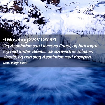Picture 02 - 4 Mosebog 22:27 DA1871 - Og Aseninden saa Herrens Engel, og hun lagde sig - Bible Verse Picture