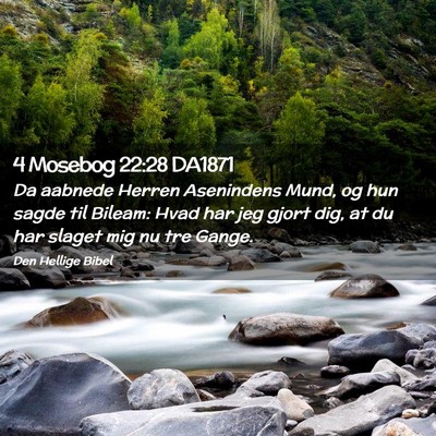 Picture 02 - 4 Mosebog 22:28 DA1871 - Da aabnede Herren Asenindens Mund, og hun sagde - Bible Verse Picture