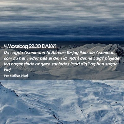 Picture 02 - 4 Mosebog 22:30 DA1871 - Da sagde Aseninden til Bileam: Er jeg ikke din - Bible Verse Picture
