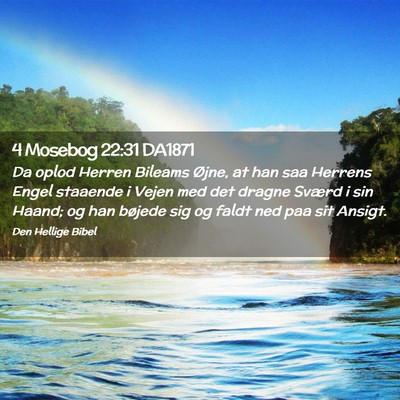 Picture 02 - 4 Mosebog 22:31 DA1871 - Da oplod Herren Bileams Øjne, at han saa Herrens - Bible Verse Picture
