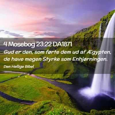 Picture 02 - 4 Mosebog 23:22 DA1871 - Gud er den, som førte dem ud af Ægypten, de - Bible Verse Picture