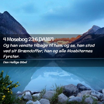 Picture 02 - 4 Mosebog 23:6 DA1871 - Og han vendte tilbage til ham, og se, han stod - Bible Verse Picture