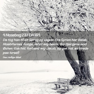 Picture 02 - 4 Mosebog 23:7 DA1871 - Da tog han til sit Sprog og sagde: Fra Syrien har - Bible Verse Picture