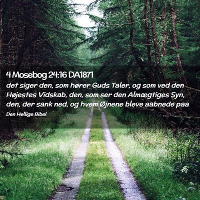 Picture 02 - 4 Mosebog 24:16 DA1871 - det siger den, som hører Guds Taler, og som ved - Bible Verse Picture