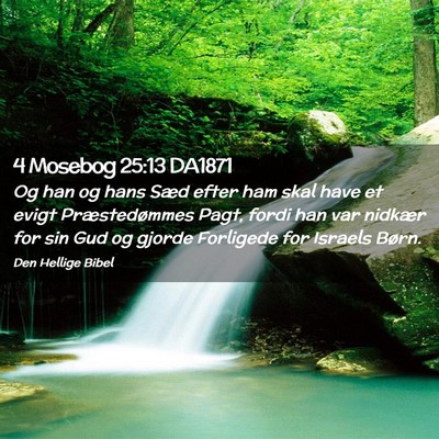Picture 02 - 4 Mosebog 25:13 DA1871 - Og han og hans Sæd efter ham skal have et evigt - Bible Verse Picture