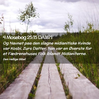 Picture 02 - 4 Mosebog 25:15 DA1871 - Og Navnet paa den slagne midianitiske Kvinde var - Bible Verse Picture