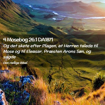 Picture 02 - 4 Mosebog 26:1 DA1871 - Og det skete efter Plagen, at Herren talede til - Bible Verse Picture