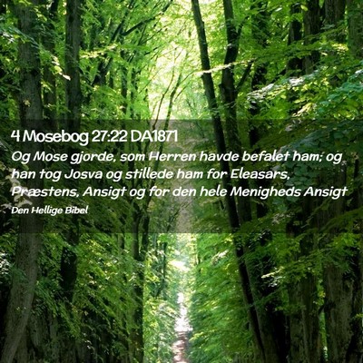 Picture 02 - 4 Mosebog 27:22 DA1871 - Og Mose gjorde, som Herren havde befalet ham; og - Bible Verse Picture